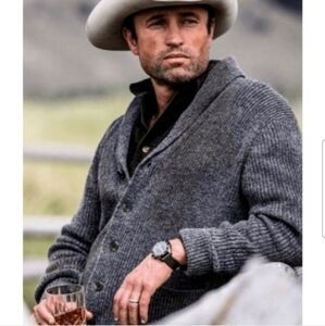 Line Of Trade Nwot Shetland Wool Cardigan Small Mens Gray